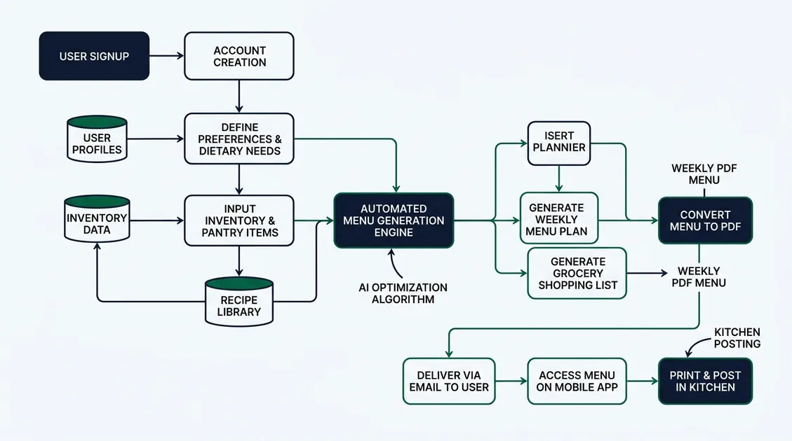 Registered dietitian reviewing cycle menu documentation with a compliance binder