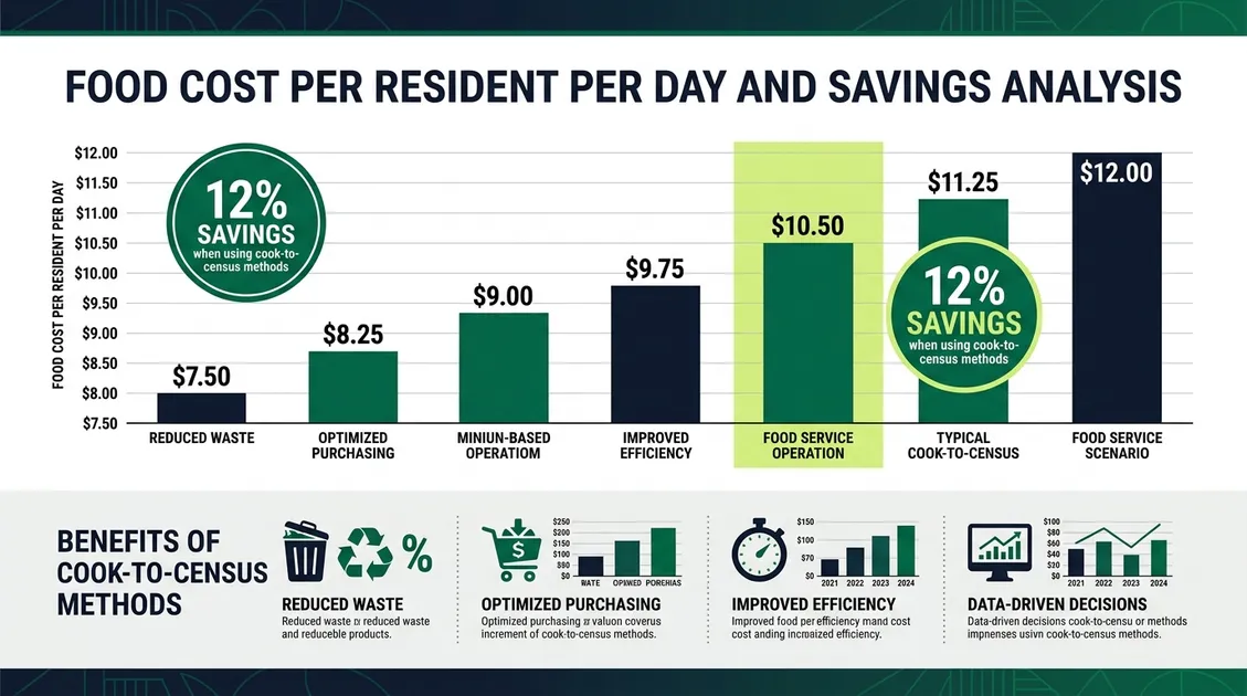 Facility administrator reviewing menu PDF on tablet at desk next to compliance binder