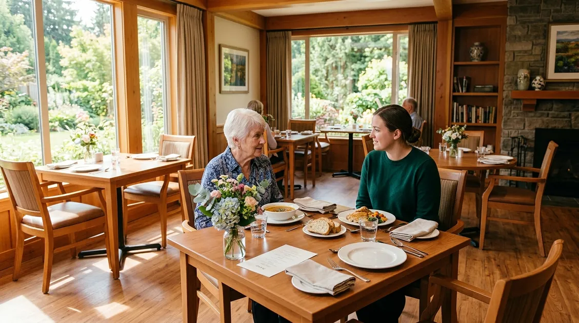 Dietitian-Approved Cycle Menus for Senior Care Facilities - Hospice care dining area with small tables and comfort food options