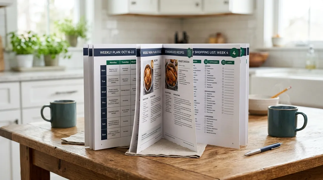 Flowchart diagram of PantryTec cycle menu workflow from signup through weekly kitchen delivery