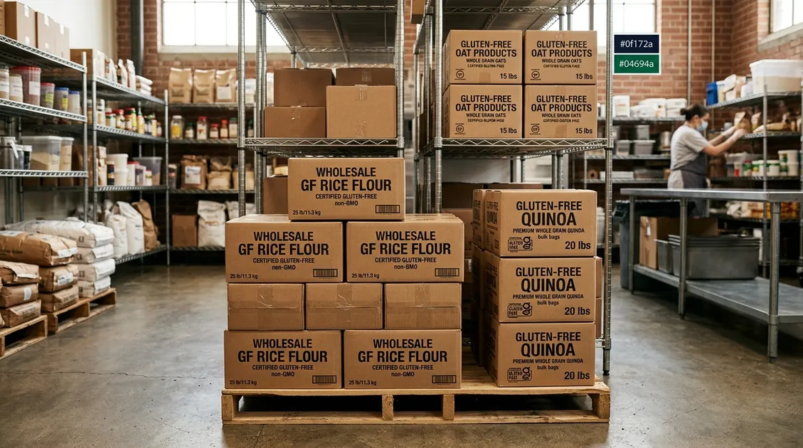 Wholesale gluten-free ingredient boxes arriving at a senior care facility kitchen