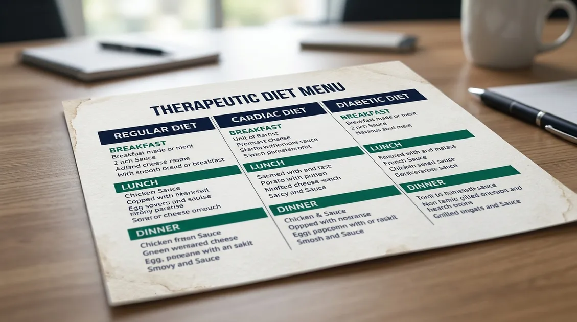 Dietitian-Approved Cycle Menus for Senior Care Facilities - Close-up of printed therapeutic diet menu showing IDDSI level indicators and nutritional breakdown per meal